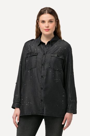 Plus size veliki brojevi Bluza dugih rukava od trapera za punije