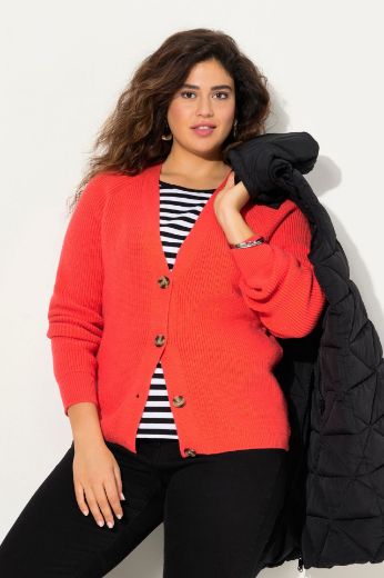 Plus size veliki brojevi Kardigan dugih rukava s gumbićima za punije