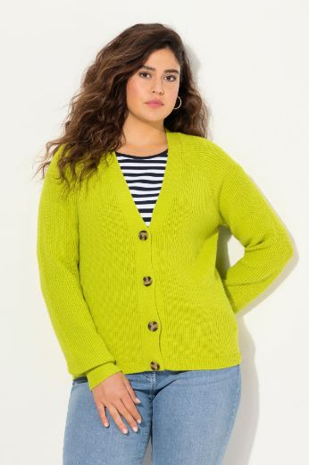 Plus size veliki brojevi Kardigan dugih rukava s gumbićima za punije
