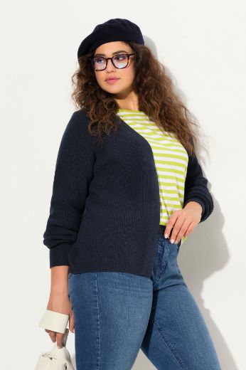 Plus size veliki brojevi Kardigan dugih rukava s gumbićima za punije
