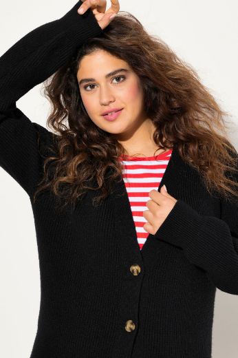 Plus size veliki brojevi Kardigan dugih rukava s gumbićima za punije