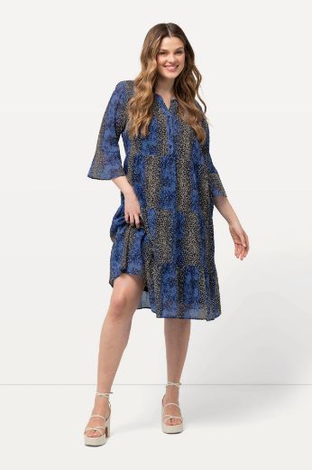 Plus size veliki brojevi Haljina 3/4 rukava na volane za punije