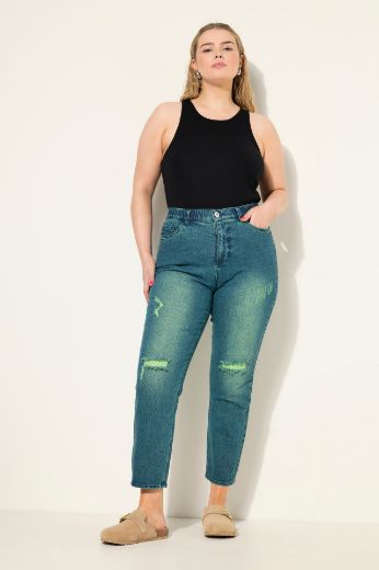 Plus size veliki brojevi Hlače od trapera visokog struka za punije