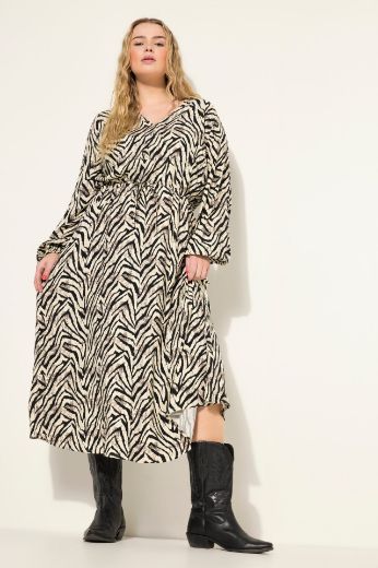 Plus size veliki brojevi Haljina dugih rukava A kroja za punije