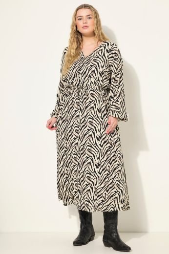 Plus size veliki brojevi Haljina dugih rukava A kroja za punije