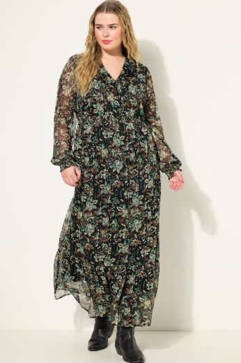 Plus size veliki brojevi Haljina dugih rukava A kroja za punije