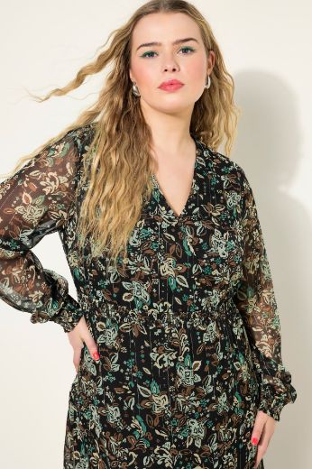 Plus size veliki brojevi Haljina dugih rukava A kroja za punije