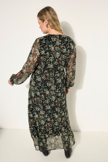 Plus size veliki brojevi Haljina dugih rukava A kroja za punije