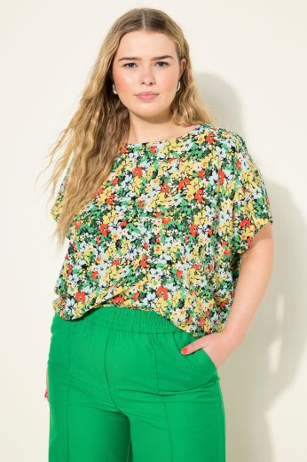Plus size veliki brojevi Bluza okruglog izreza cvjetnog uzorka za punije