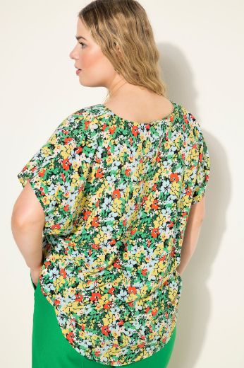Plus size veliki brojevi Bluza okruglog izreza cvjetnog uzorka za punije