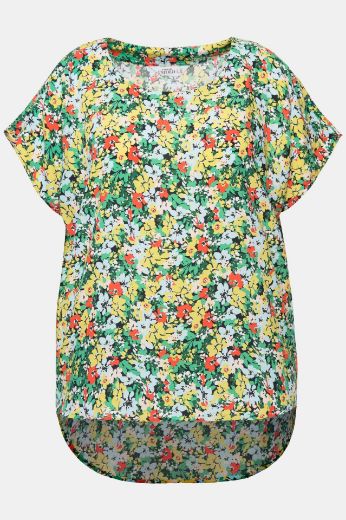 Plus size veliki brojevi Bluza okruglog izreza cvjetnog uzorka za punije