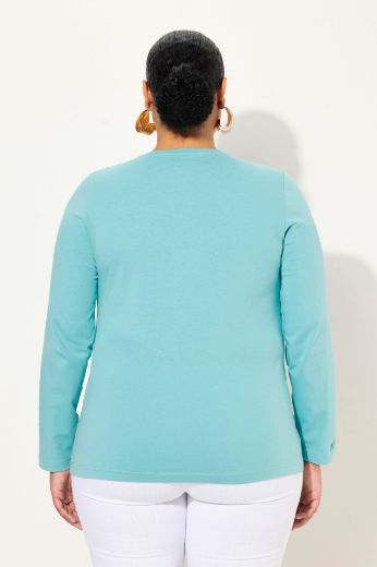 Plus size veliki brojevi Majica dugi rukavi okrugli izrez za punije