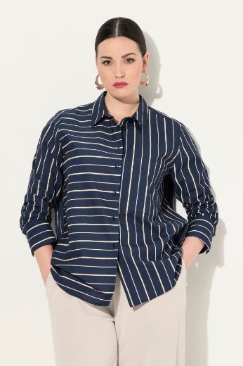 Plus size veliki brojevi Košulja dugih rukava na pruge za punije