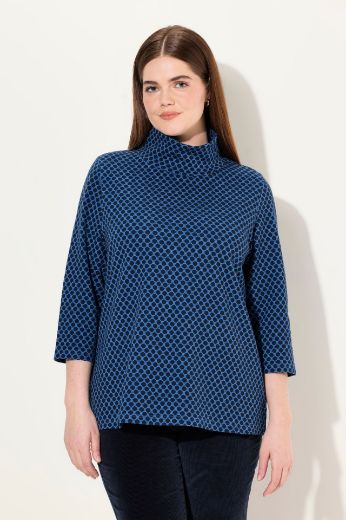 Plus size veliki brojevi Majica povišenog ovratnika s printom točki za punije