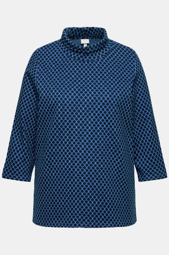 Plus size veliki brojevi Majica povišenog ovratnika s printom točki za punije