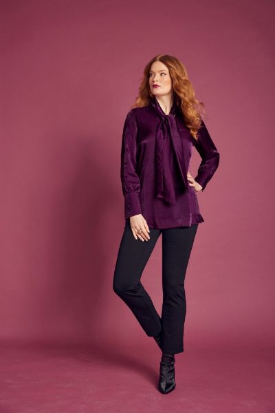 Veliki brojevi Bluza elegantna dugih rukava s vezanjem oko vrata moda za punije