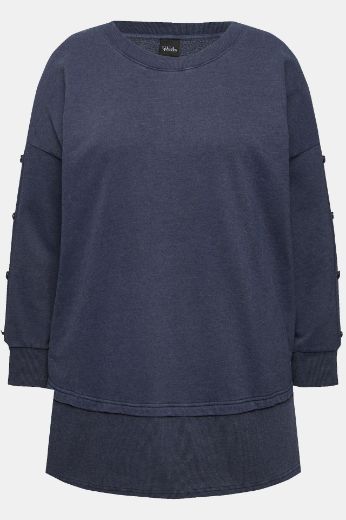 Plus size veliki brojevi Majica dugih rukava šireg kroja s gumbima na rukavima za punije