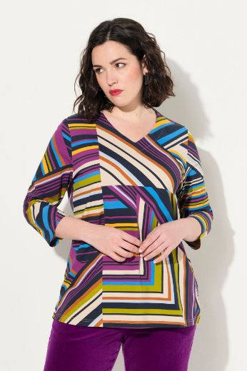 Plus size veliki brojevi Majica s 3/4 rukavima V izreza za punije