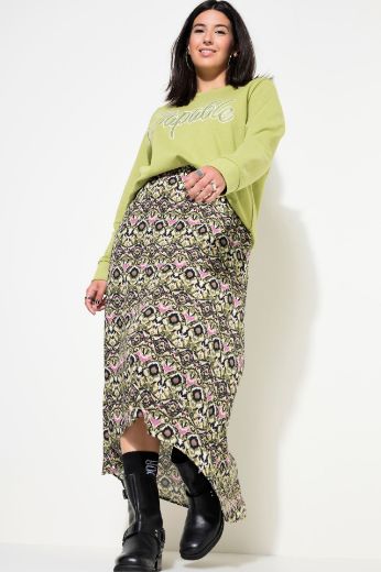 Plus size veliki brojevi Suknja asimetrična s printom za punije