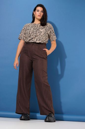 Plus size veliki brojevi Hlače Marlene na pruge za punije