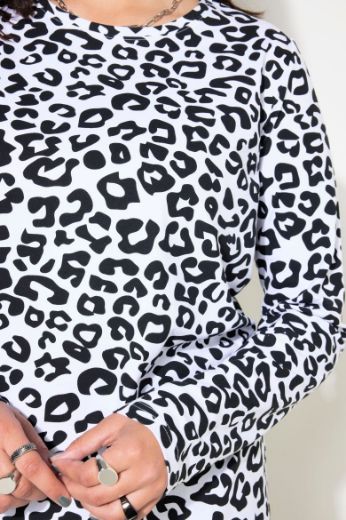 Plus size veliki brojevi Majica dugih rukava s leopard printom za punije
