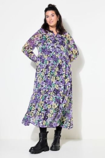 Plus size veliki brojevi Haljina maxi dugih rukava s printom za punije