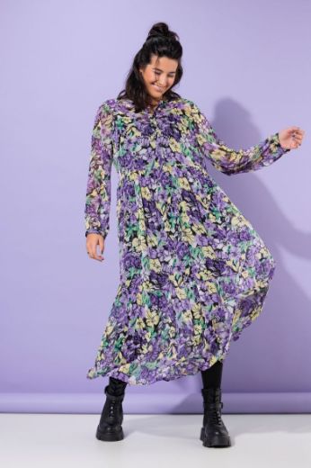 Plus size veliki brojevi Haljina maxi dugih rukava s printom za punije