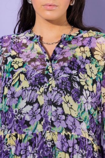 Plus size veliki brojevi Haljina maxi dugih rukava s printom za punije