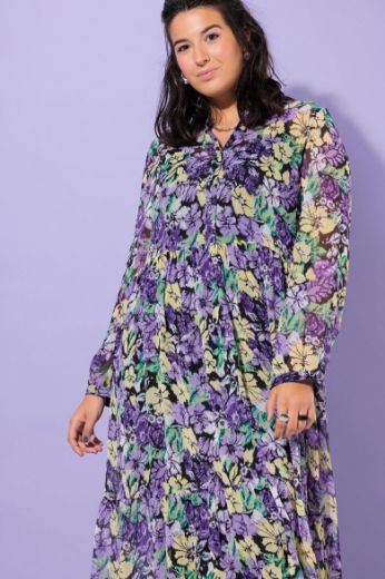 Plus size veliki brojevi Haljina maxi dugih rukava s printom za punije