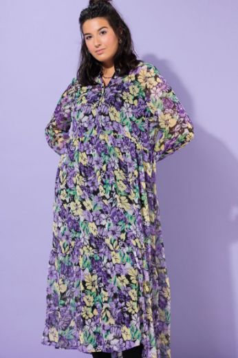 Plus size veliki brojevi Haljina maxi dugih rukava s printom za punije