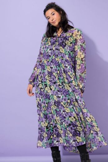Plus size veliki brojevi Haljina maxi dugih rukava s printom za punije