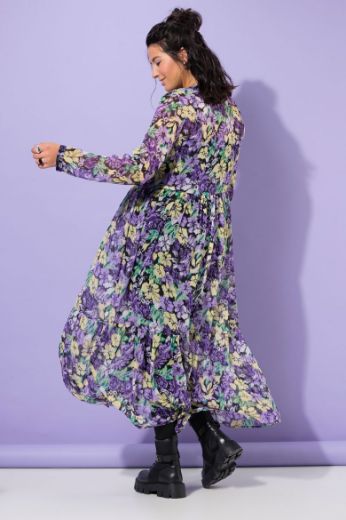 Plus size veliki brojevi Haljina maxi dugih rukava s printom za punije