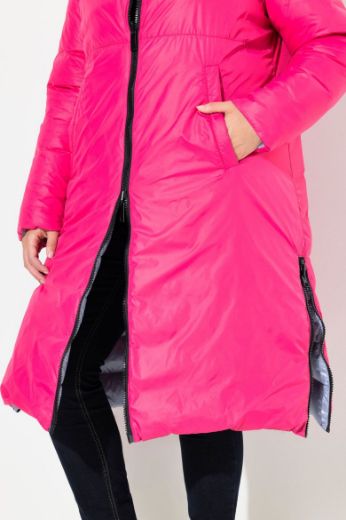 Plus size veliki brojevi Jakna štepana dužeg kroja nosiva na dvije strane za punije