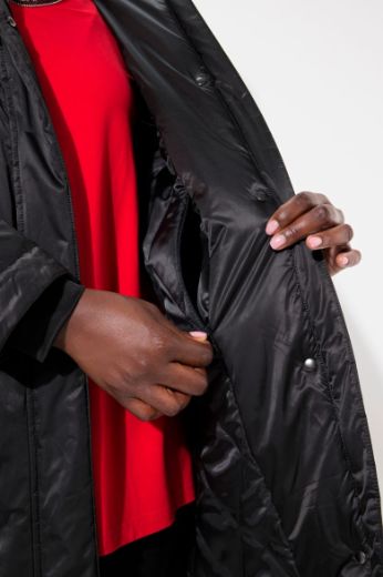 Plus size veliki brojevi Jakna s dvostrukim kopčanjem i kapuljačom za punije