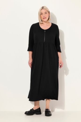 Plus size veliki brojevi Haljina s 3/4 rukavima i patentnim zatvaračem za punije