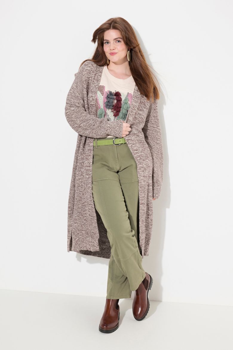 Plus size veliki brojevi Kardigan dužeg kroja bez kopčanja za punije