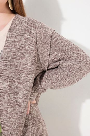 Plus size veliki brojevi Kardigan dužeg kroja bez kopčanja za punije