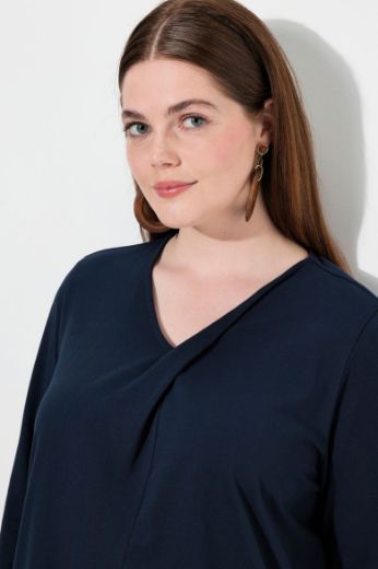 Plus size veliki brojevi Majica dugih rukava V ovratnika od eko pamuka za punije