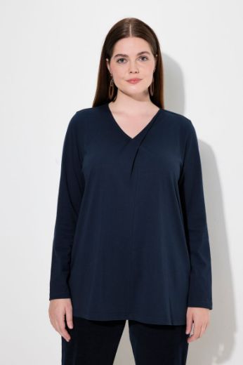Plus size veliki brojevi Majica dugih rukava V ovratnika od eko pamuka za punije