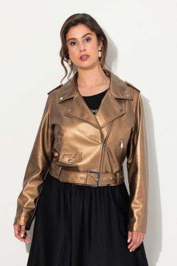 Plus size veliki brojevi Jakna imitacija kože kraći model za punije