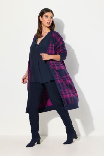 Plus size veliki brojevi Kardigan karirani duži model za punije