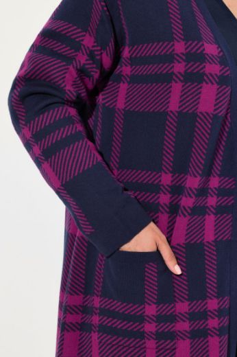 Plus size veliki brojevi Kardigan karirani duži model za punije