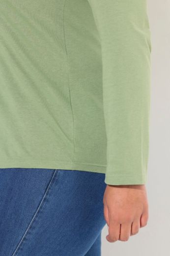Plus size veliki brojevi Majica dugih rukava V ovratnika za punije
