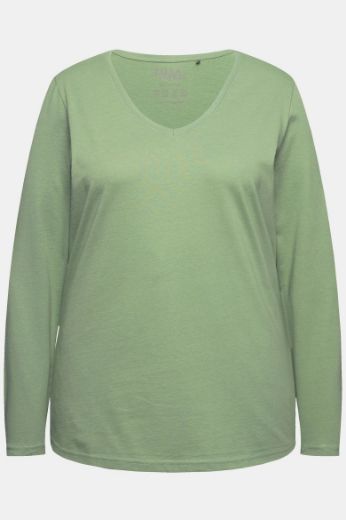 Plus size veliki brojevi Majica dugih rukava V ovratnika za punije