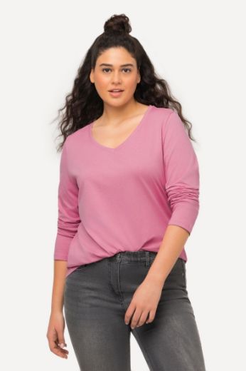 Plus size veliki brojevi Majica dugih rukava V ovratnika za punije