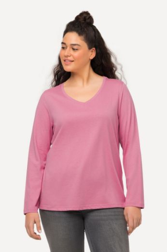 Plus size veliki brojevi Majica dugih rukava V ovratnika za punije