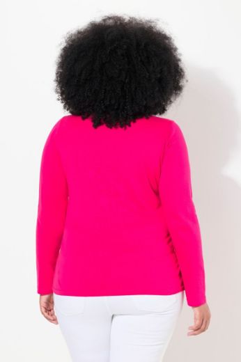 Plus size veliki brojevi Majica dugih rukava V ovratnika za punije