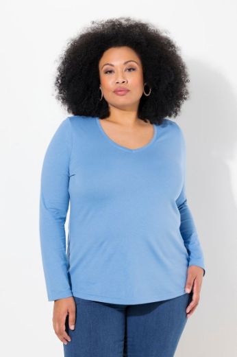 Plus size veliki brojevi Majica dugih rukava V ovratnika za punije