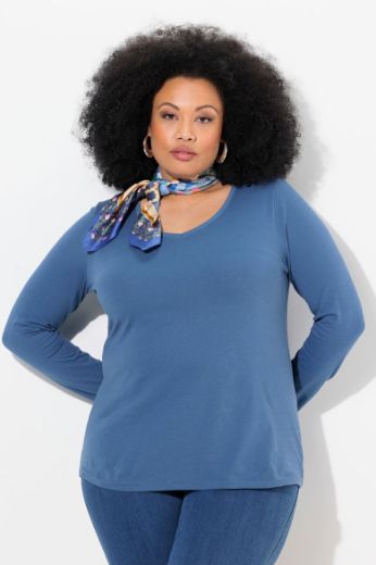 Plus size veliki brojevi Majica dugih rukava V ovratnika za punije
