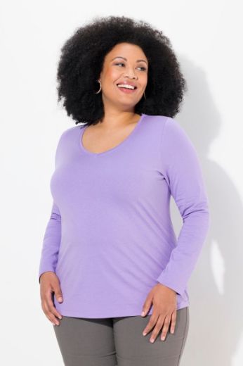 Plus size veliki brojevi Majica dugih rukava V ovratnika za punije